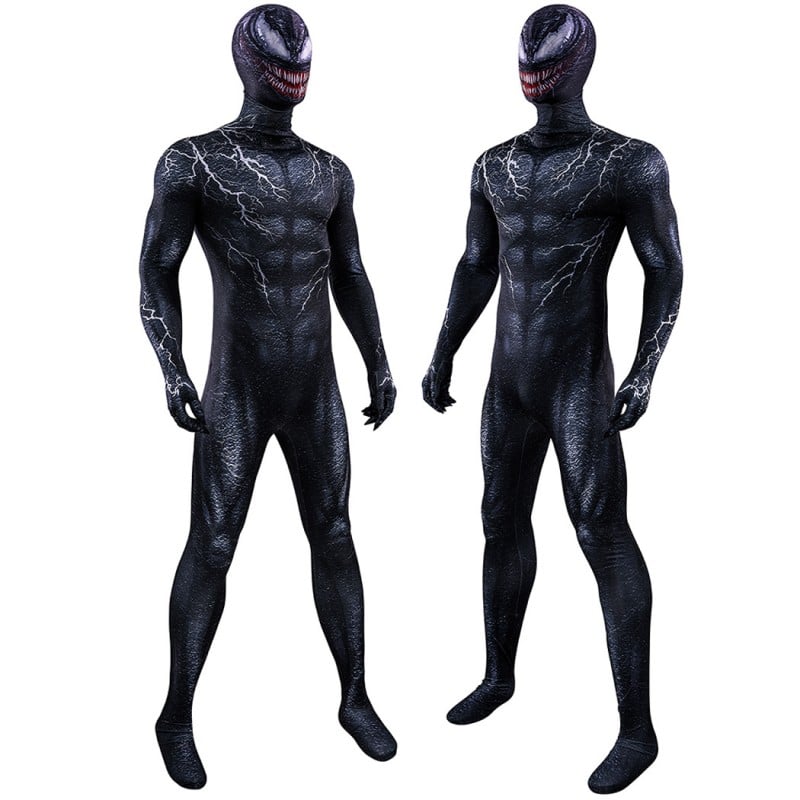 Venom The Last Dance Jumpsuit Venom Cosplay Costumes Black Male Printed Suit