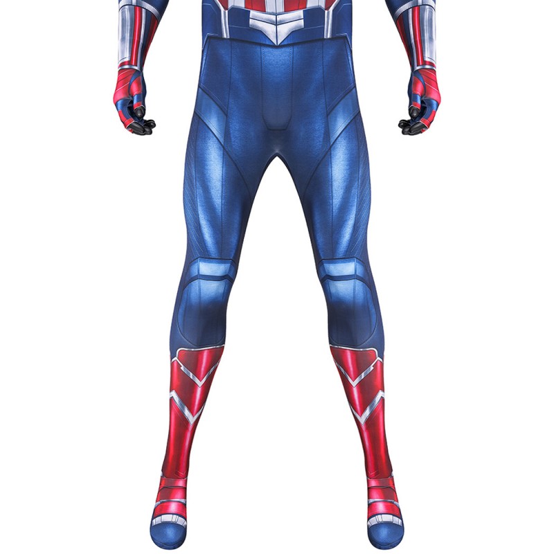 Captain America Sam Wilson Jumpsuit Captain America Brave New World Cosplay Costume Printed Suit