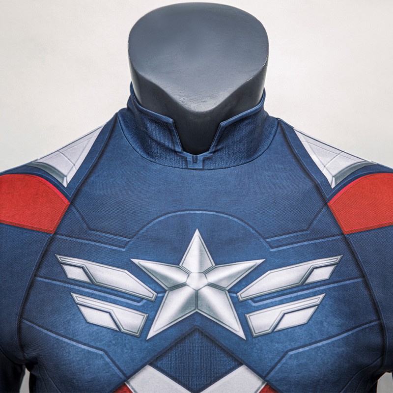 Sam Wilson Jumpsuit Captain America Brave New World Cosplay Costume Printed Suit