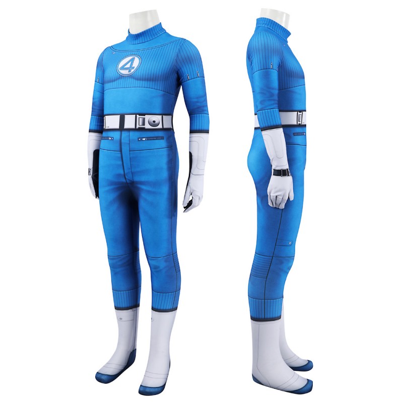 Kids Mister Fantastic Jumpsuit The Fantastic 4 First Steps Reed Richards Cosplay Costume Blue Suit