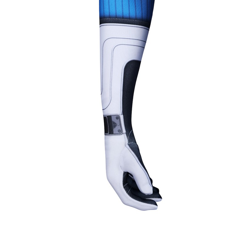 Human Torch Jumpsuit The Fantastic 4 First Steps Cosplay Costume Blue Suit