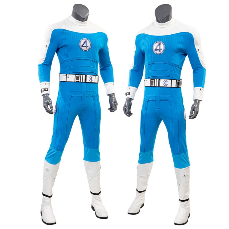 The Fantastic Four First Steps Thing Ben Grimm Cosplay Costume Blue Suit