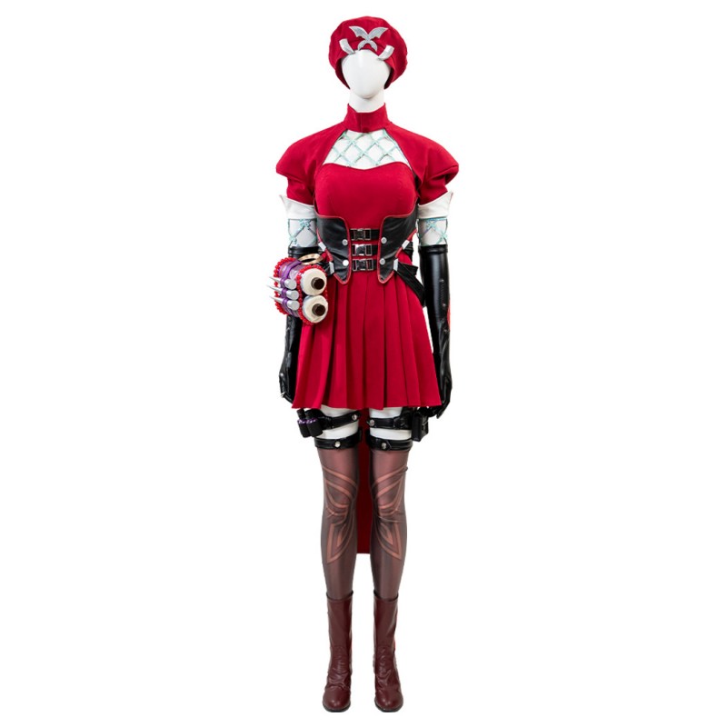 Marvel Rivals Psylocke Cosplay Costume Women Halloween Suit Red Hat