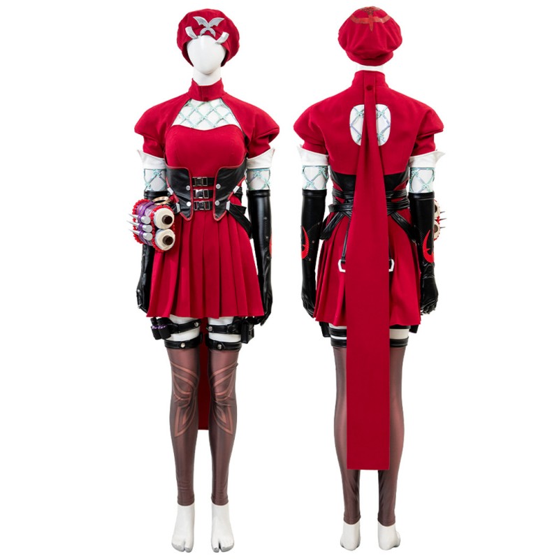 Marvel Rivals Psylocke Cosplay Costume Women Halloween Suit Red Hat
