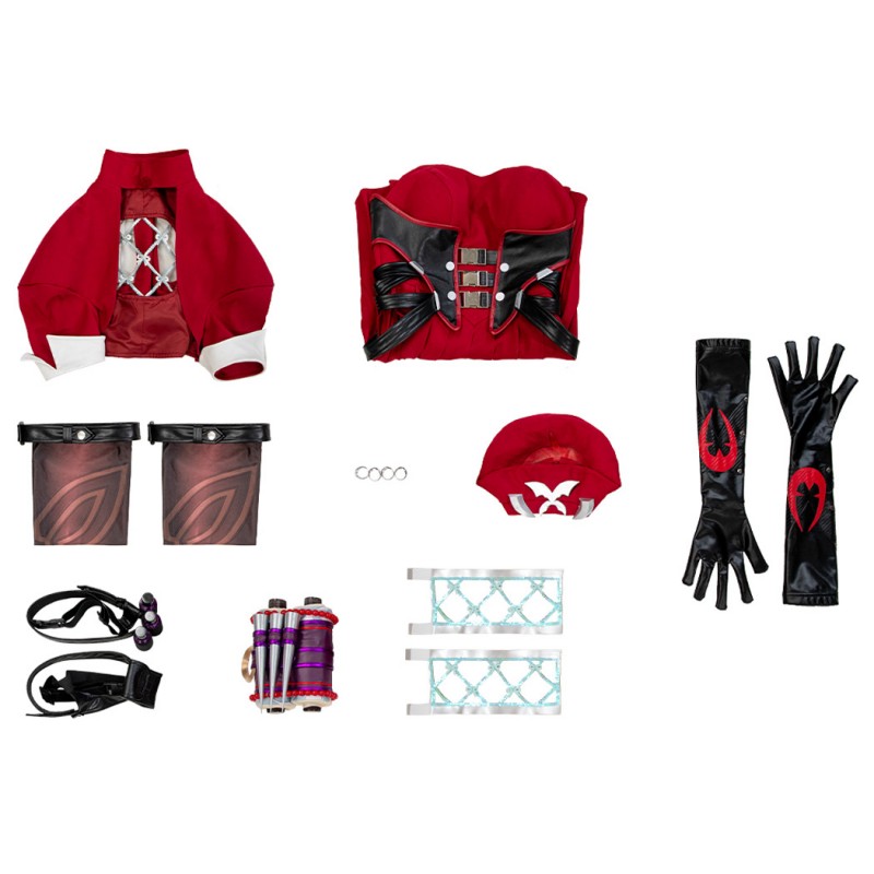 Marvel Rivals Psylocke Cosplay Costume Women Halloween Suit Red Hat