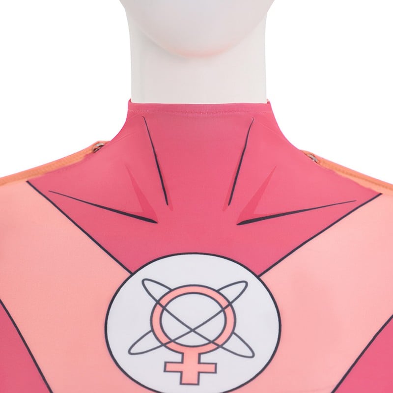Invincible Atom Eve Jumpsuit Women Pink Cosplay Costume