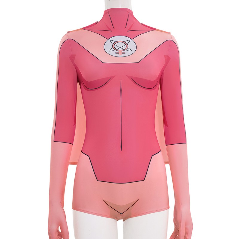 Invincible Atom Eve Jumpsuit Women Pink Cosplay Costume