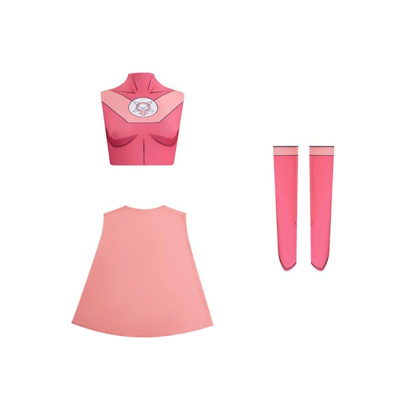 Invincible Atom Eve Jumpsuit Women Pink Cosplay Costume
