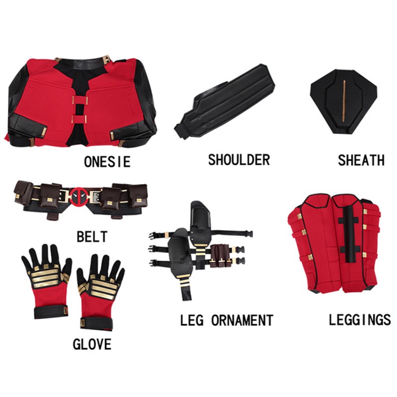 Wade Wilson Cosplay Costume Deadpool 3 Red Halloween Suit