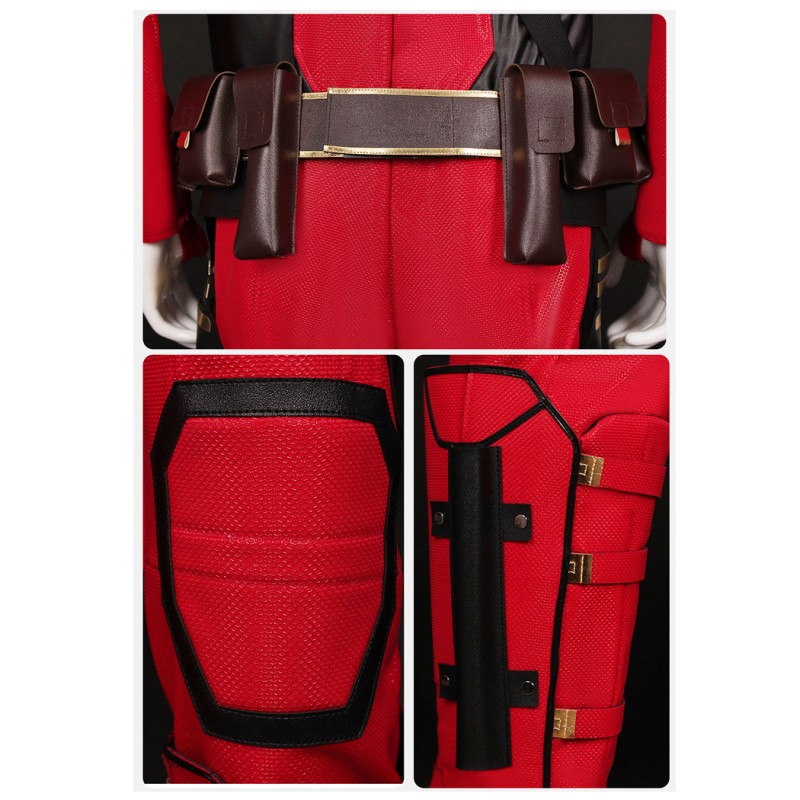 Deadpool 3 Cosplay Costume Wade Wilson Red Suit Halloween Outfits Deluxe Edition