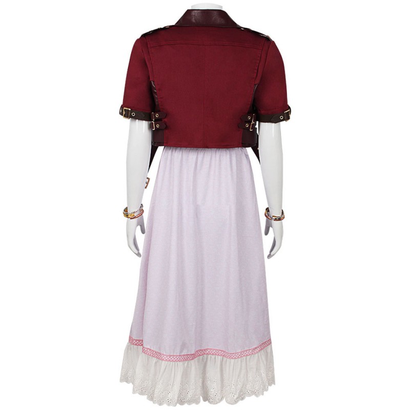 Final Fantasy VII Women Costume Aerith Gainsborough Dress Halloween Cosplay Suit