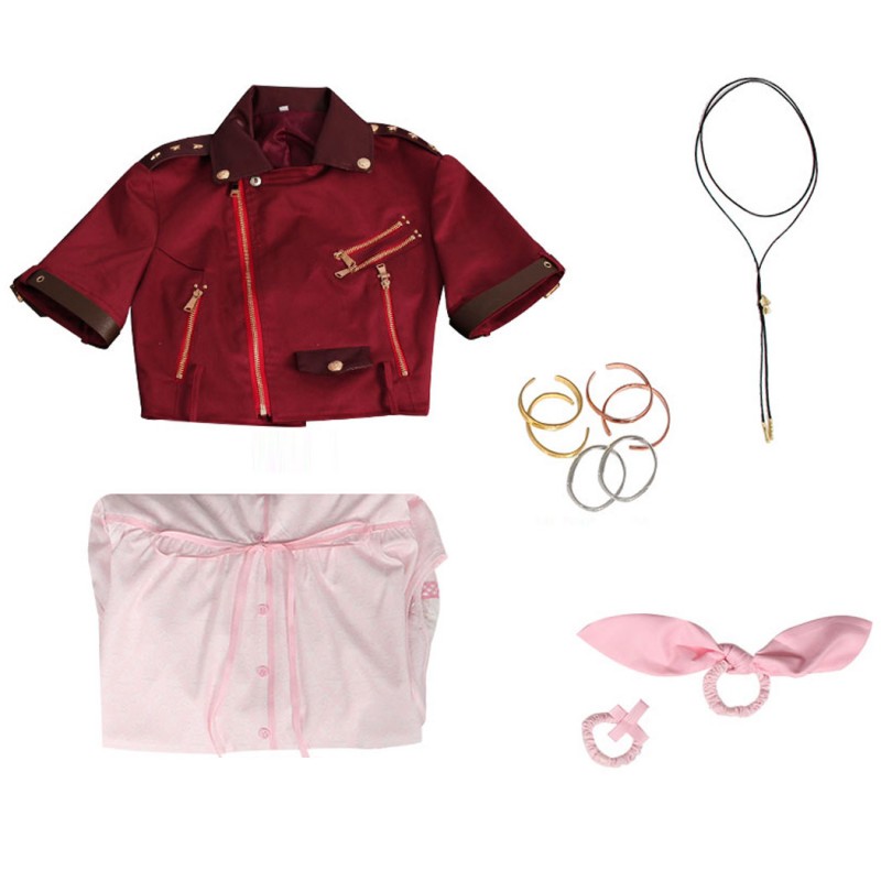 Final Fantasy VII Women Costume Aerith Gainsborough Dress Halloween Cosplay Suit