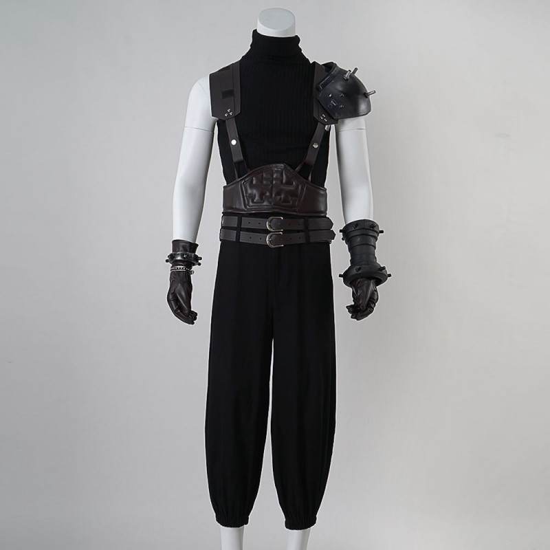 Final Fantasy 7 Cloud Strife Cosplay Costume FF VII Halloween Suit Black Outfits