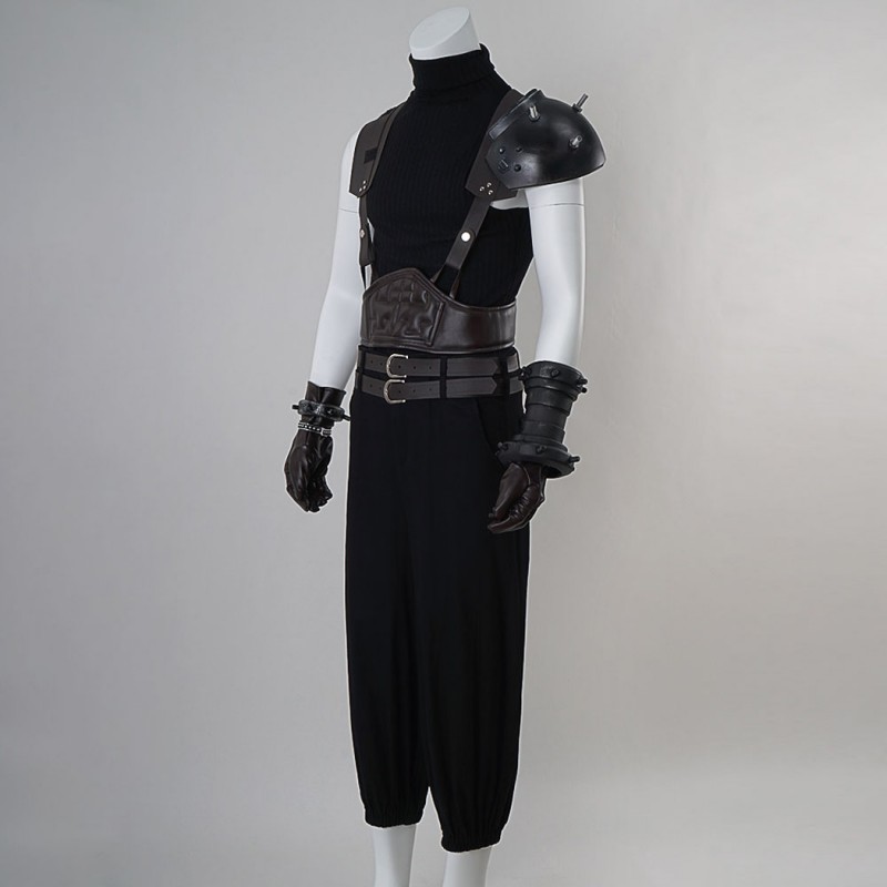 Final Fantasy 7 Cloud Strife Cosplay Costume FF VII Halloween Suit Black Outfits