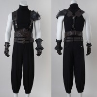 Final Fantasy 7 Cloud Strife Cosplay Costume FF VII Halloween Suit Black Outfits
