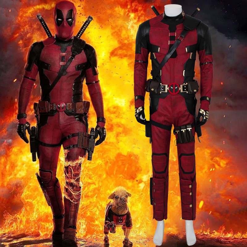 Deadpool 3 Wade Wilson Cosplay Costume Male Red Halloween Suit