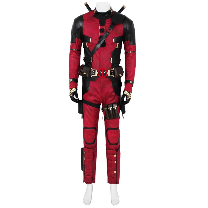 Deadpool 3 Wade Wilson Cosplay Costume Male Red Halloween Suit