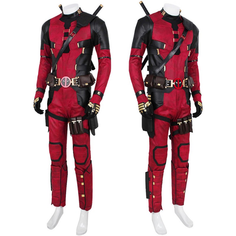 Deadpool 3 Wade Wilson Cosplay Costume Male Red Halloween Suit
