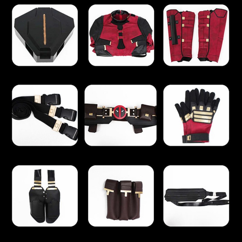 Deadpool 3 Wade Wilson Cosplay Costume Male Red Halloween Suit