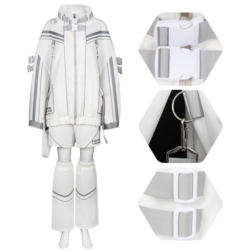 Cyberpunk Jacket Cosplay Costume Male White Halloween Suit