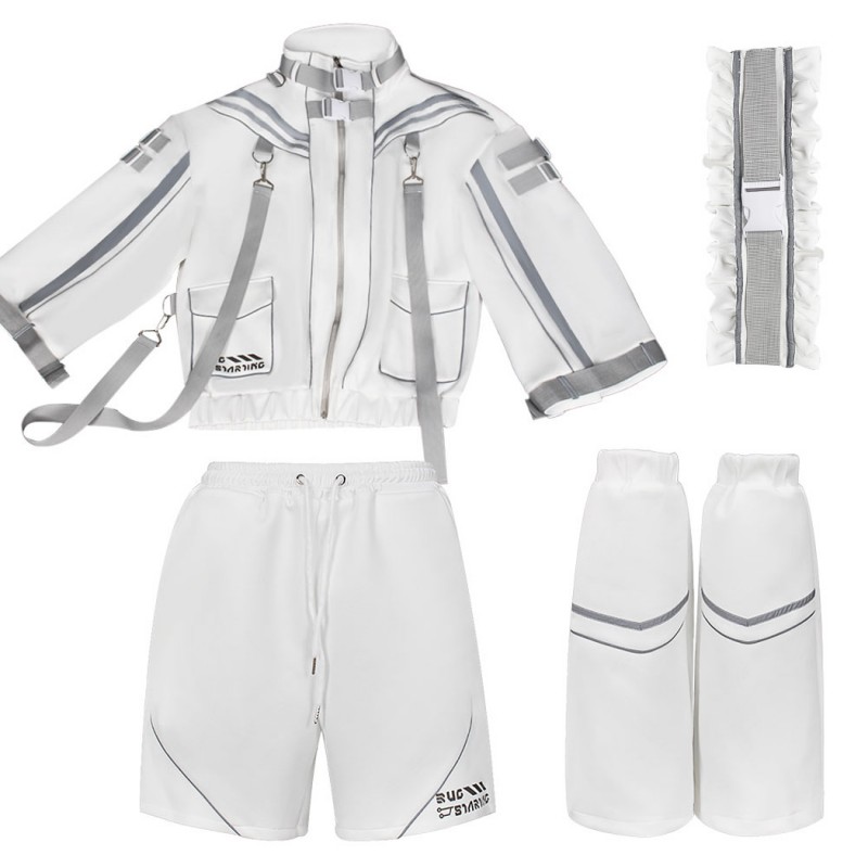 Cyberpunk Jacket Cosplay Costume Male White Halloween Suit