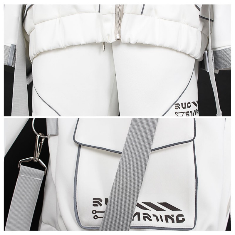 Cyberpunk Jacket Cosplay Costume Male White Halloween Suit
