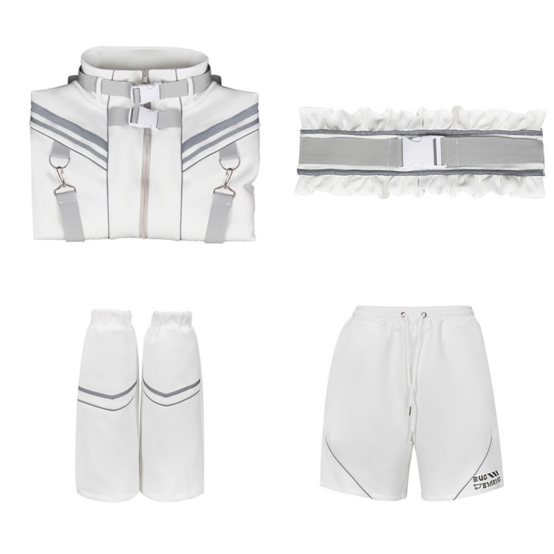 Cyberpunk Jacket Cosplay Costume Male White Halloween Suit