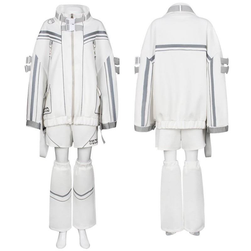 Cyberpunk Jacket Cosplay Costume Male White Halloween Suit