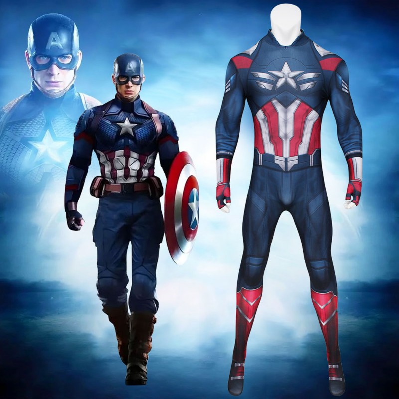 Captain America 4 Brave New World Falcon Sam Wilson Jumpsuit Cosplay Costume Male Suit