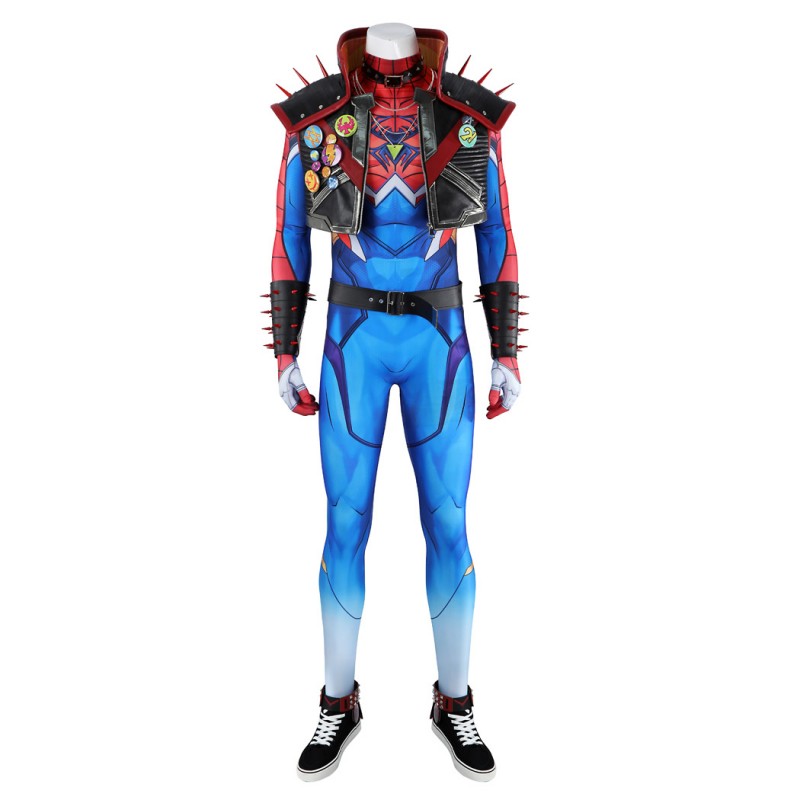Spider-Punk 2099 Costume Marvel Rivals Halloween Cosplay Suit