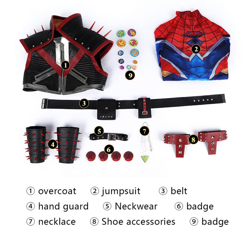 Spider-Punk 2099 Costume Marvel Rivals Halloween Cosplay Suit