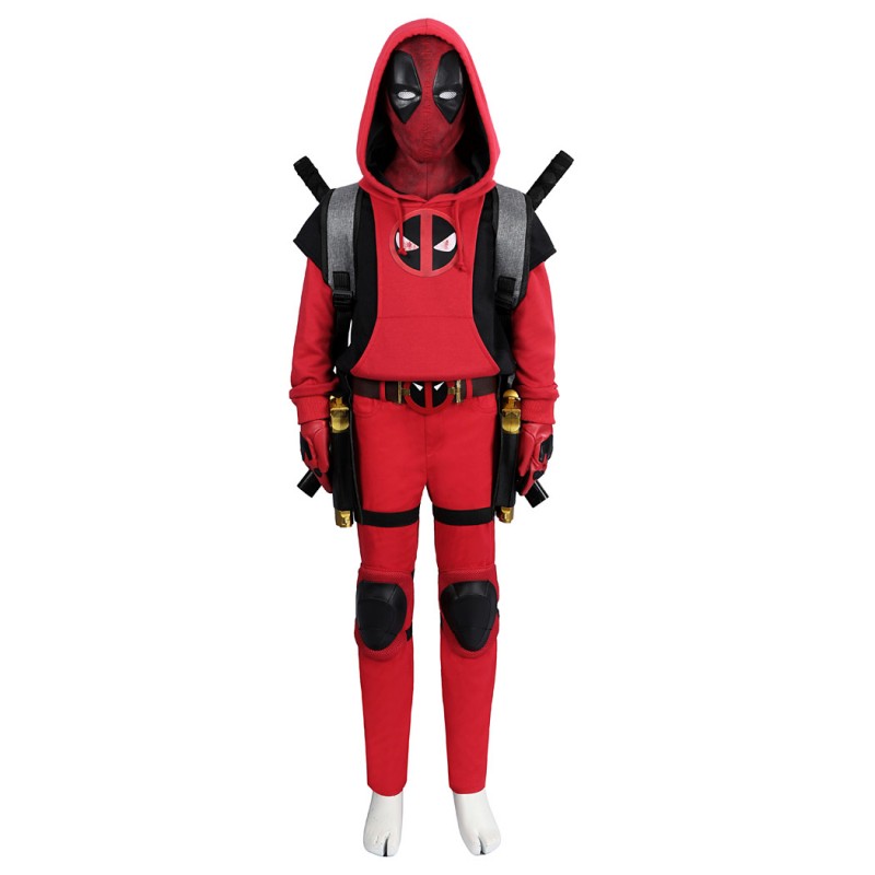 Kids Deadpool 3 Wade Wilson Cosplay Costume Red Deadpool Halloween Suit