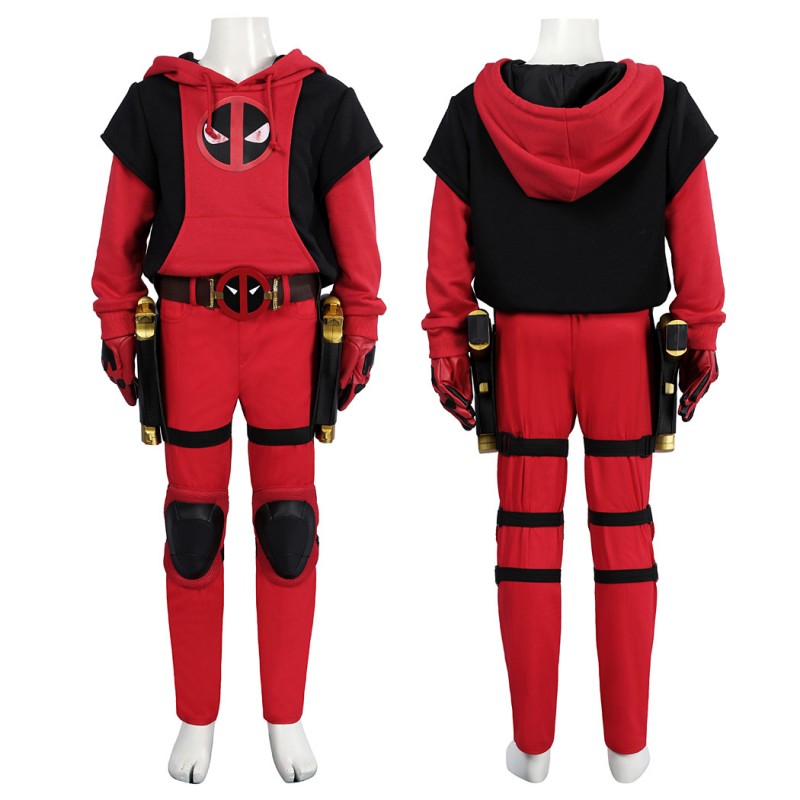 Kids Deadpool 3 Wade Wilson Cosplay Costume Red Deadpool Halloween Suit