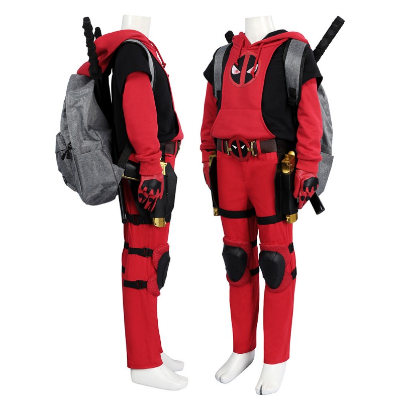 Kids Deadpool 3 Wade Wilson Cosplay Costume Red Deadpool Halloween Suit