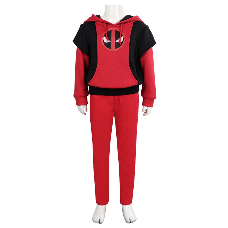 Kids Deadpool 3 Wade Wilson Cosplay Costume Red Deadpool Halloween Suit
