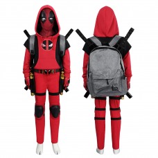 Kids Deadpool 3 Wade Wilson Cosplay Costume Red Deadpool Halloween Suit