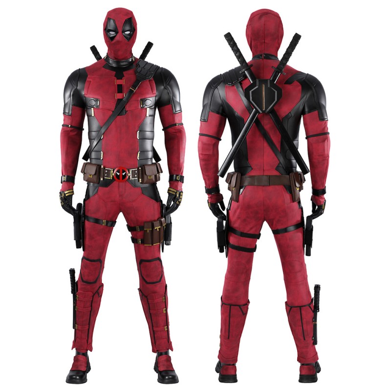 Deadpool 3 Wade Wilson Cosplay Costume Male Red Halloween Suit Optimized Version