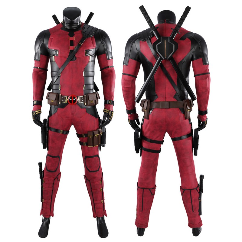 Deadpool 3 Wade Wilson Cosplay Costume Male Red Halloween Suit Optimized Version
