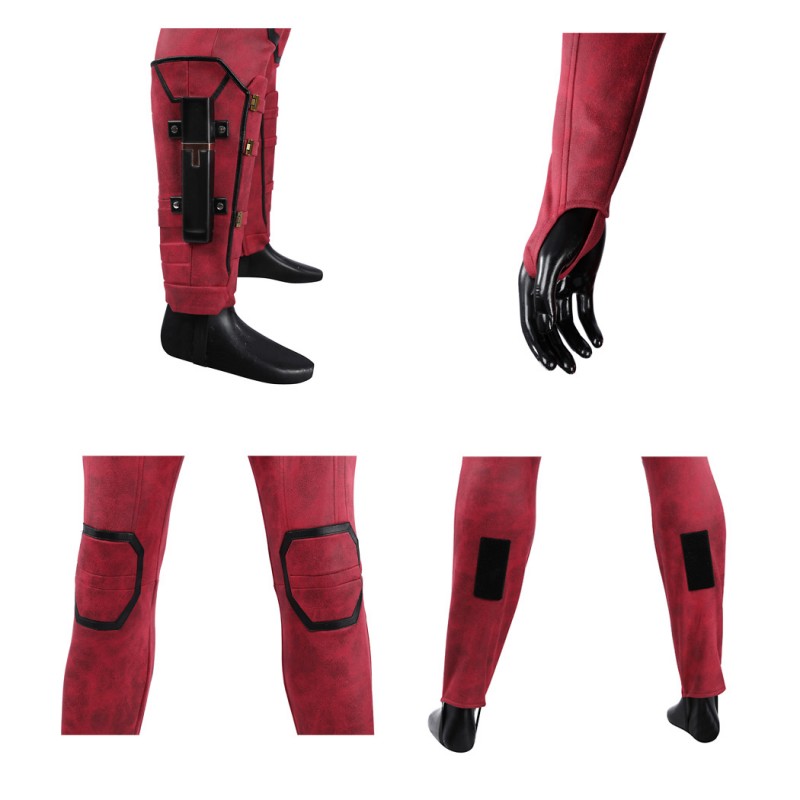 Deadpool 3 Wade Wilson Cosplay Costume Male Red Halloween Suit Optimized Version