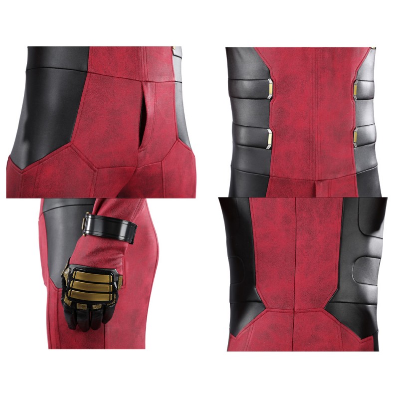 Deadpool 3 Wade Wilson Cosplay Costume Male Red Halloween Suit Optimized Version