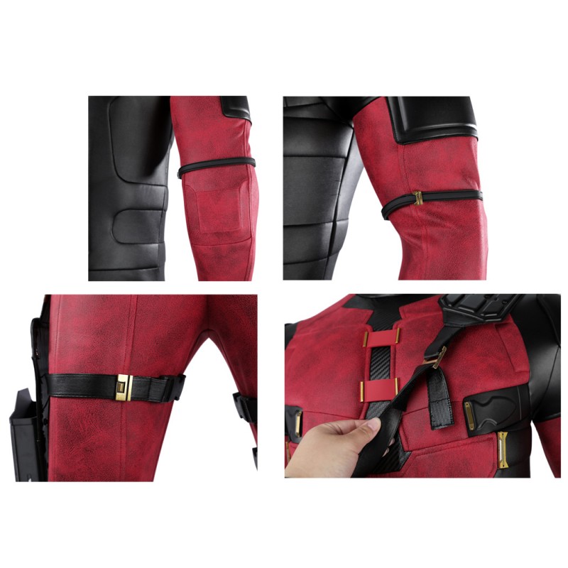 Deadpool 3 Wade Wilson Cosplay Costume Male Red Halloween Suit Optimized Version