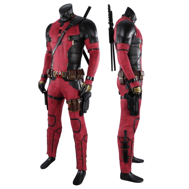 Deadpool 3 Wade Wilson Cosplay Costume Male Red Halloween Suit Optimized Version