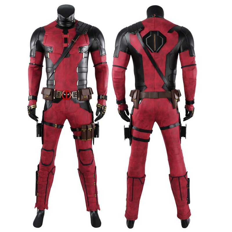 Deadpool 3 Wade Wilson Cosplay Costume Male Red Halloween Suit Optimized Version