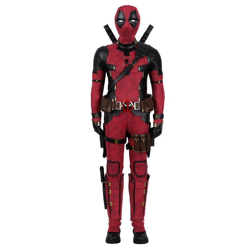 Kids Deadpool 3 Costume Wade Wilson Halloween Suit Red Outfits