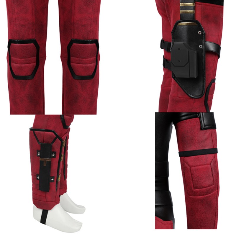 Kids Deadpool 3 Costume Wade Wilson Halloween Suit Red Outfits