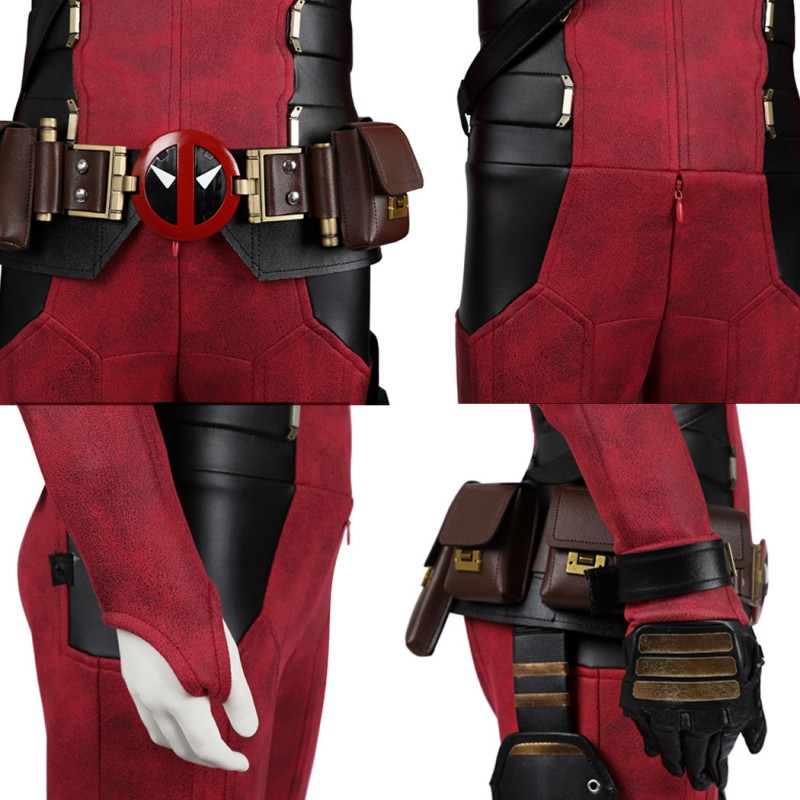 Kids Deadpool 3 Costume Wade Wilson Halloween Suit Red Outfits