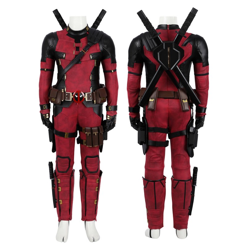 Kids Deadpool 3 Costume Wade Wilson Halloween Suit Red Outfits