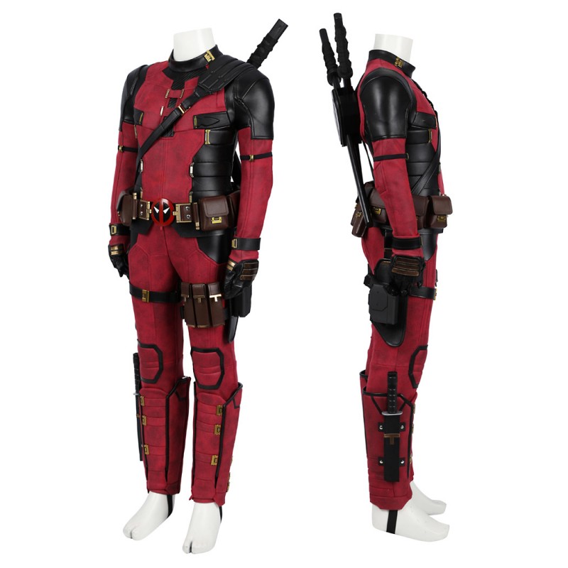 Kids Deadpool 3 Costume Wade Wilson Halloween Suit Red Outfits