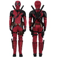 Kids Deadpool 3 Costume Wade Wilson Halloween Suit Red Outfits