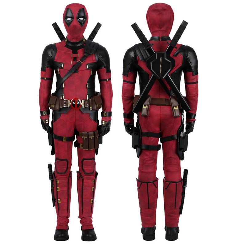 Kids Deadpool 3 Costume Wade Wilson Halloween Suit Red Outfits